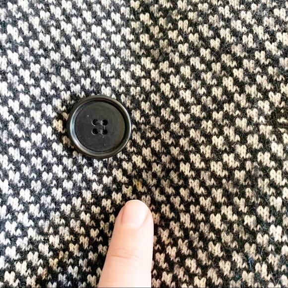 LOFT Cotton Wool Blend Double Breasted Peacoat Winter Pea Coat Buttons XS Black - Picture 15 of 16